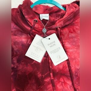 NWT Bombshell Sportswear Red Tie-Dye Hoodie - Medium